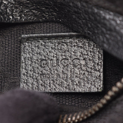 GGキャンバス ボディバッグ ウエストバッグ キャンバス レザー ブラック グッチ バッグ GUCCI