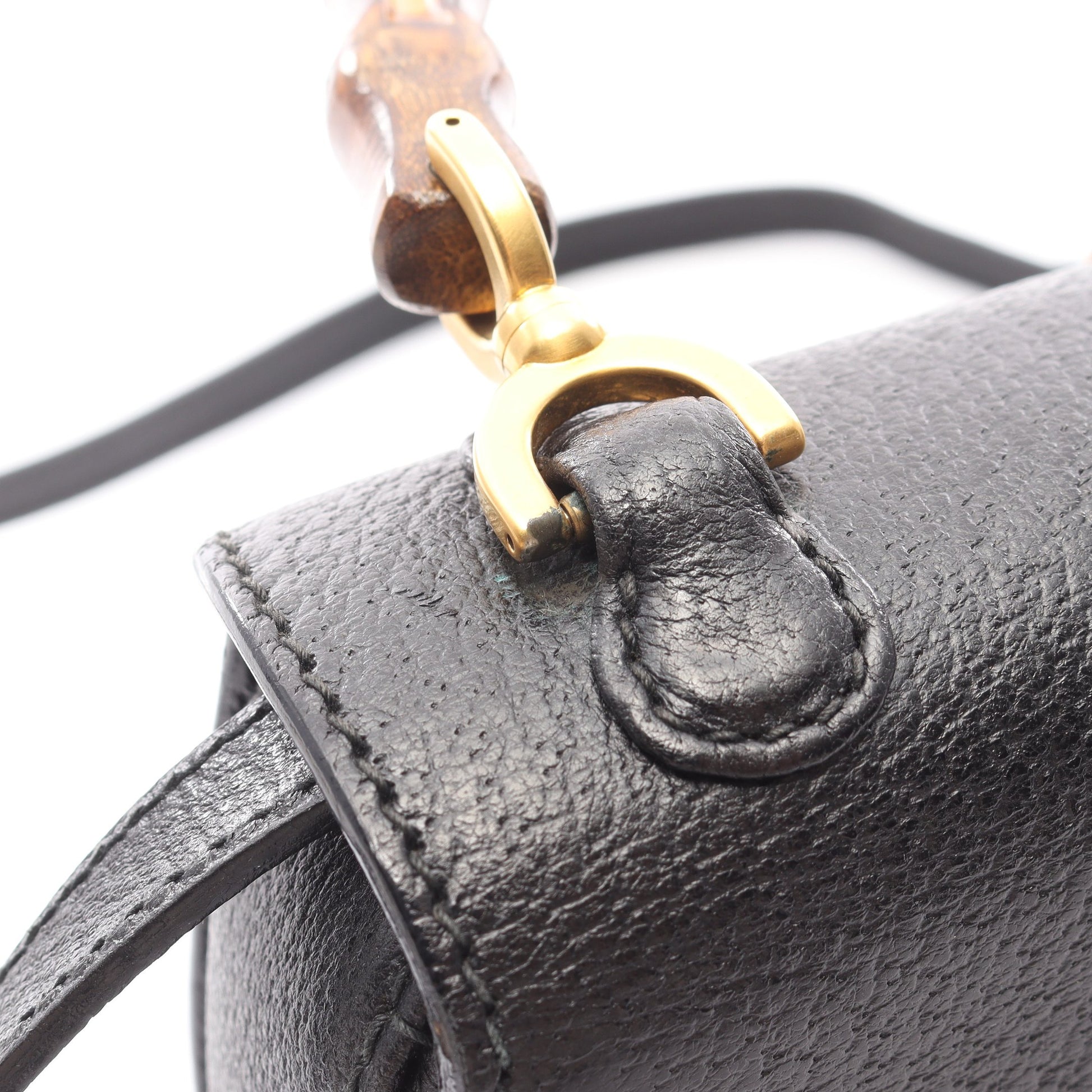 バンブー ハンドバッグ レザー ブラック 2WAY グッチ バッグ GUCCI
