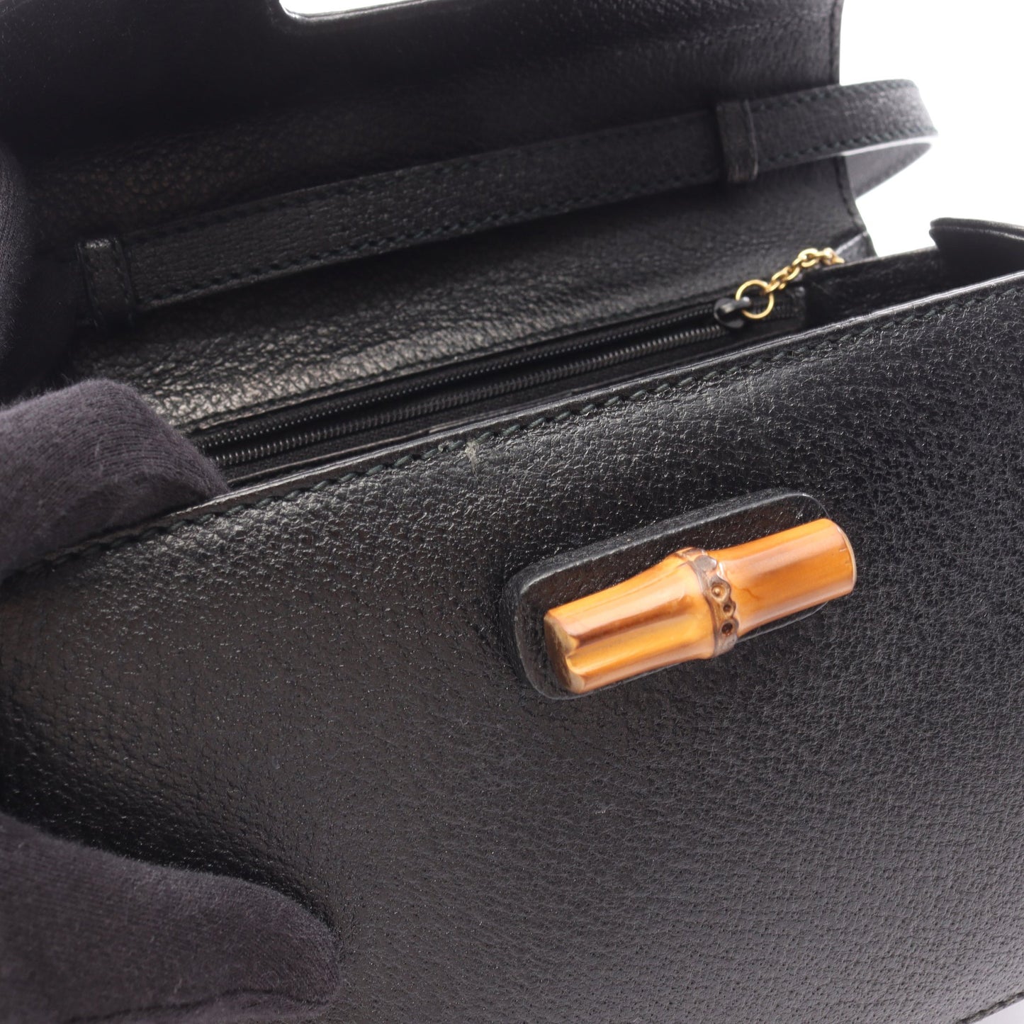 バンブー ハンドバッグ レザー ブラック 2WAY グッチ バッグ GUCCI