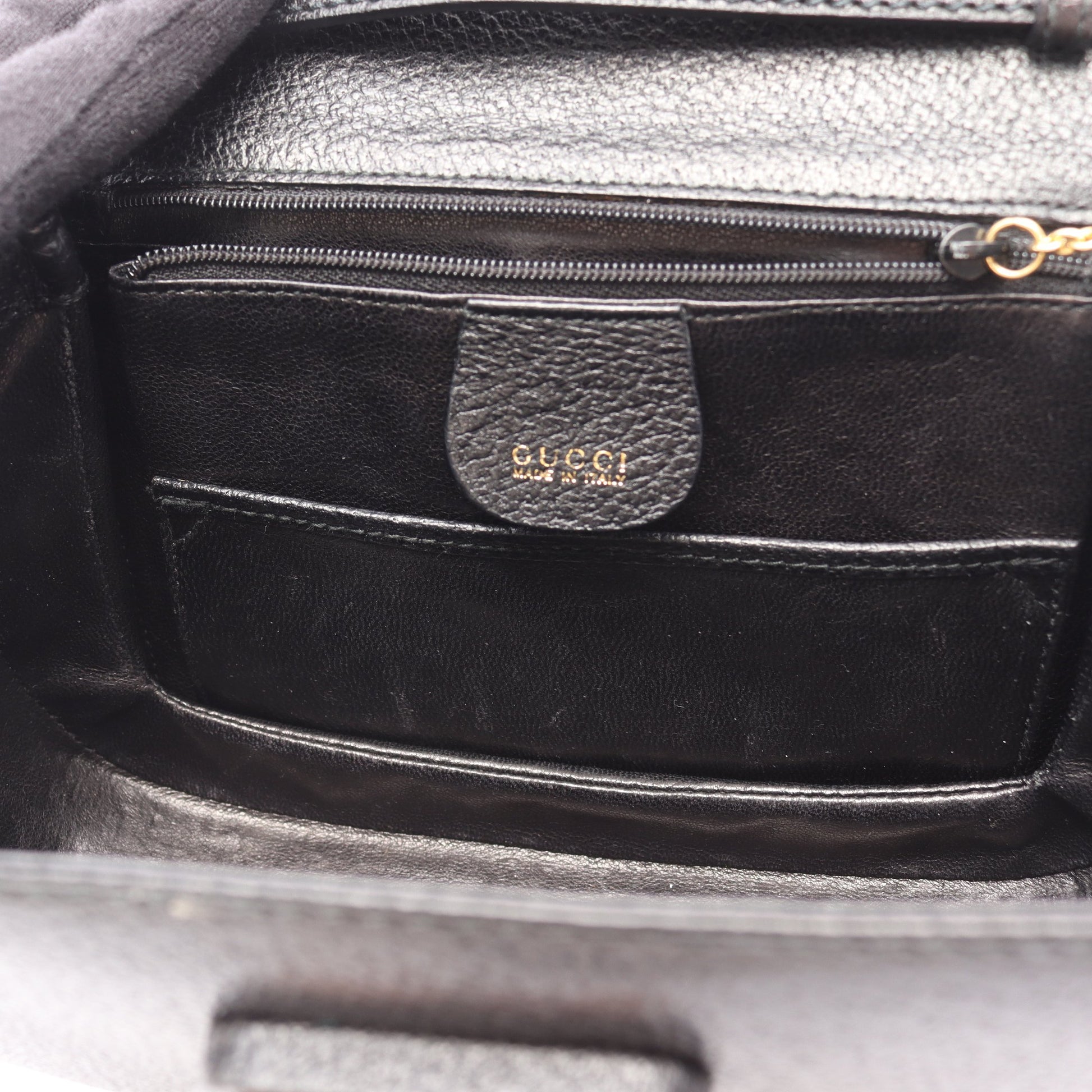 バンブー ハンドバッグ レザー ブラック 2WAY グッチ バッグ GUCCI