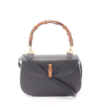 バンブー ハンドバッグ レザー ブラック 2WAY グッチ バッグ GUCCI