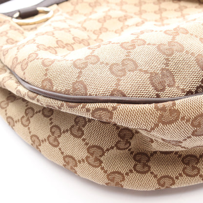 スーキー GGキャンバス ワンショルダーバッグ キャンバス レザー ベージュ ダークブラウン グッチ バッグ GUCCI