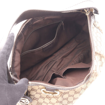スーキー GGキャンバス ワンショルダーバッグ キャンバス レザー ベージュ ダークブラウン グッチ バッグ GUCCI
