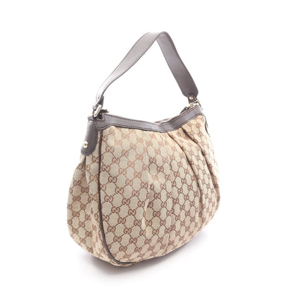 スーキー GGキャンバス ワンショルダーバッグ キャンバス レザー ベージュ ダークブラウン グッチ バッグ GUCCI