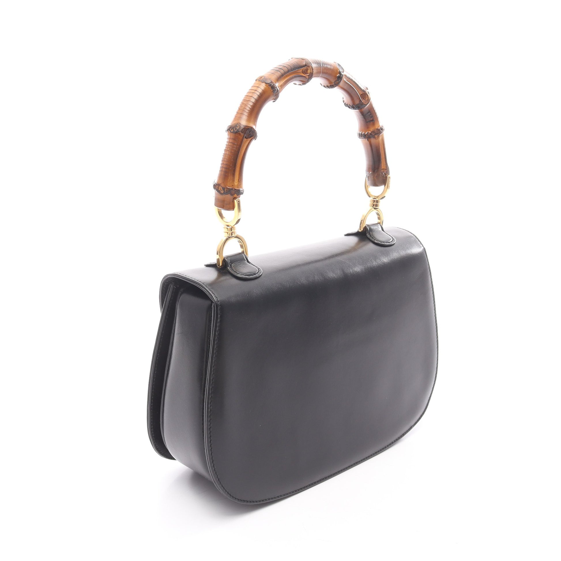 バンブー ハンドバッグ レザー ブラック 2WAY グッチ バッグ GUCCI