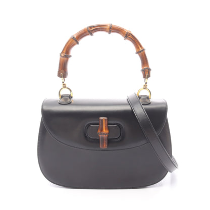 バンブー ハンドバッグ レザー ブラック 2WAY グッチ バッグ GUCCI