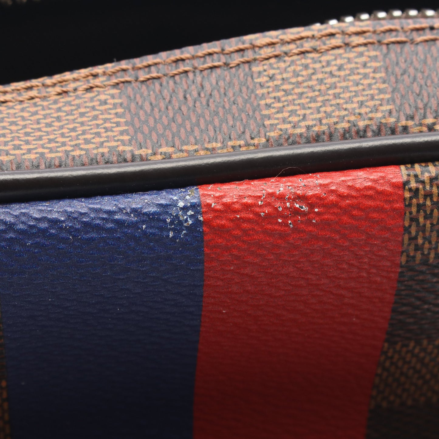 アマゾン ダミエサバンナ ショルダーバッグ シマウマ PVC レザー ブラウン ブラック マルチカラー ルイヴィトン バッグ LOUIS VUITTON