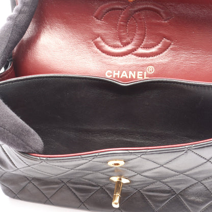 マトラッセ Wフラップ Wチェーンショルダーバッグ ラムスキン ブラック ゴールド金具 シャネル バッグ CHANEL