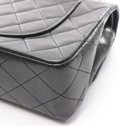 マトラッセ Wフラップ Wチェーンショルダーバッグ ラムスキン ブラック ゴールド金具 シャネル バッグ CHANEL