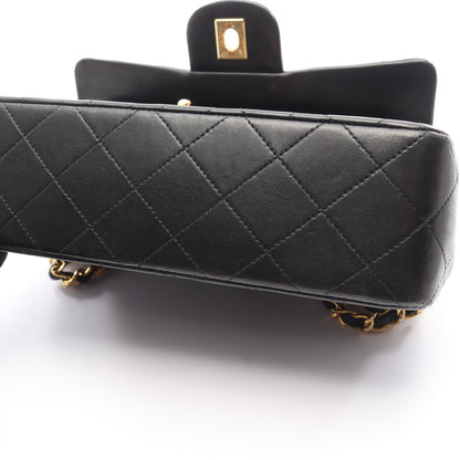 マトラッセ Wフラップ Wチェーンショルダーバッグ ラムスキン ブラック ゴールド金具 シャネル バッグ CHANEL