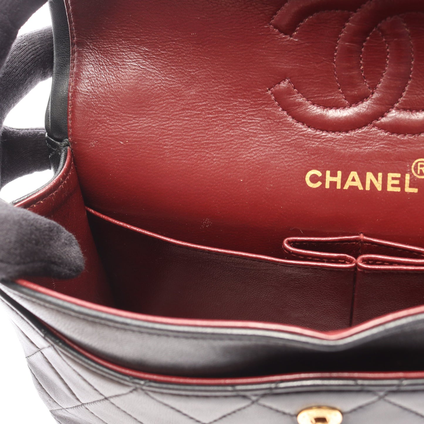 マトラッセ Wフラップ Wチェーンショルダーバッグ ラムスキン ブラック ゴールド金具 シャネル バッグ CHANEL