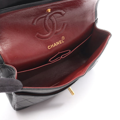マトラッセ Wフラップ Wチェーンショルダーバッグ ラムスキン ブラック ゴールド金具 シャネル バッグ CHANEL