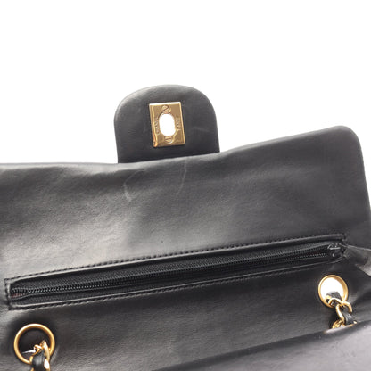 マトラッセ Wフラップ Wチェーンショルダーバッグ ラムスキン ブラック ゴールド金具 シャネル バッグ CHANEL
