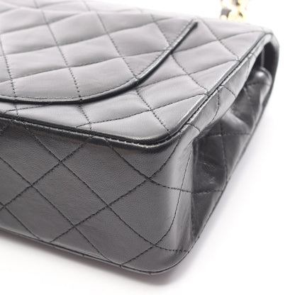 マトラッセ Wフラップ Wチェーンショルダーバッグ ラムスキン ブラック ゴールド金具 シャネル バッグ CHANEL