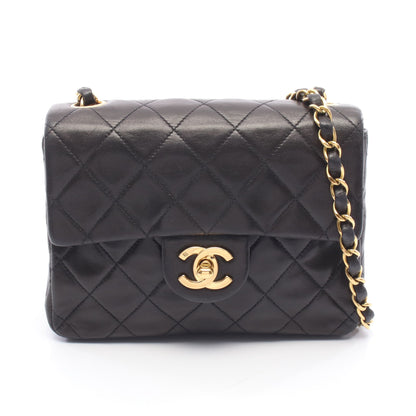 ミニマトラッセ チェーンショルダーバッグ ラムスキン ブラック ゴールド金具 シャネル バッグ CHANEL