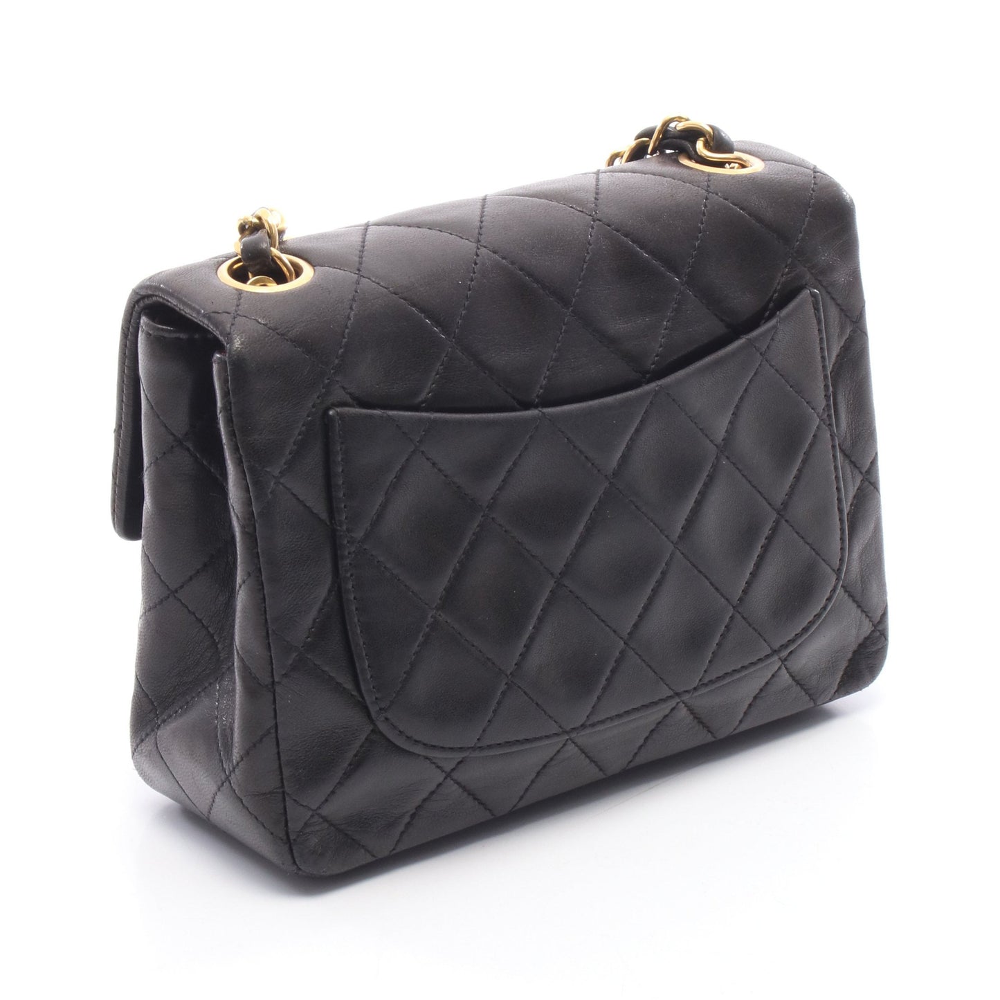ミニマトラッセ チェーンショルダーバッグ ラムスキン ブラック ゴールド金具 シャネル バッグ CHANEL