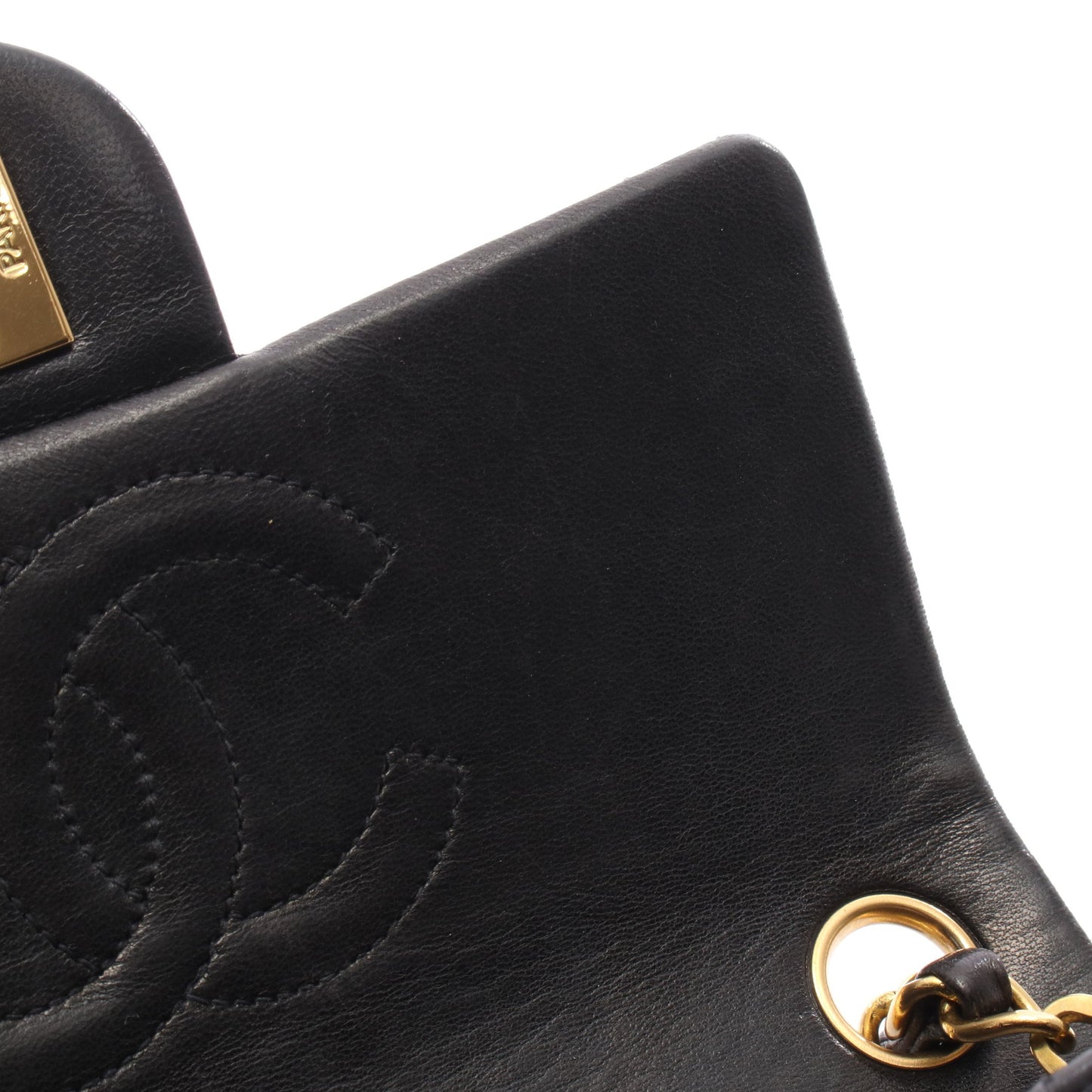 ミニマトラッセ チェーンショルダーバッグ ラムスキン ブラック ゴールド金具 シャネル バッグ CHANEL