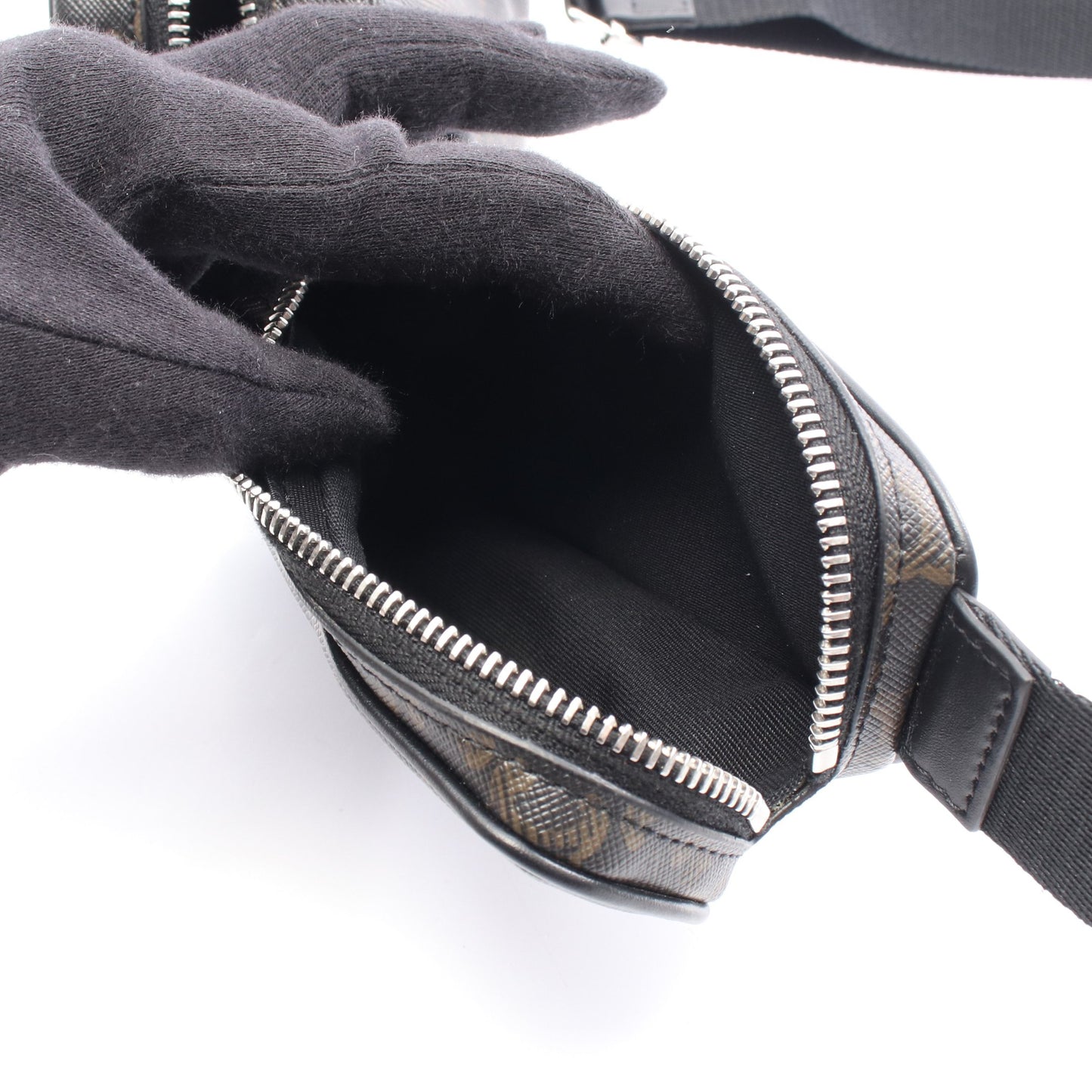 マルチポケットバッグ トリオンフ ボディバッグ PVC レザー ブラック ブラウン セリーヌ