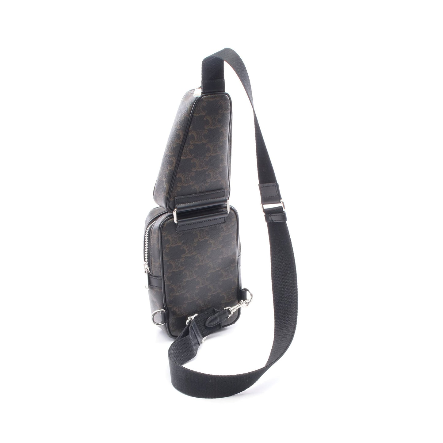 マルチポケットバッグ トリオンフ ボディバッグ PVC レザー ブラック ブラウン セリーヌ