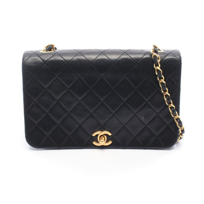 フルフラップ マトラッセ チェーンショルダーバッグ ラムスキン ブラック ゴールド金具 シャネル バッグ CHANEL