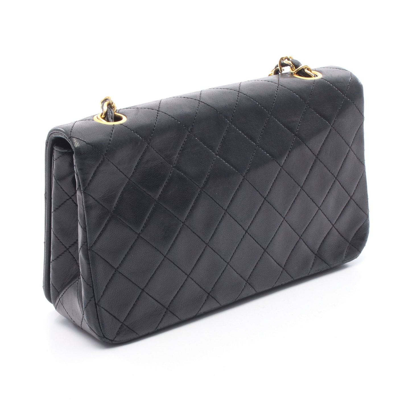 フルフラップ マトラッセ チェーンショルダーバッグ ラムスキン ブラック ゴールド金具 シャネル バッグ CHANEL