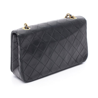 フルフラップ マトラッセ チェーンショルダーバッグ ラムスキン ブラック ゴールド金具 シャネル バッグ CHANEL