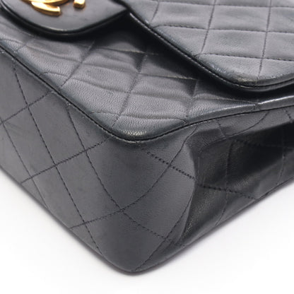 マトラッセ Wフラップ Wチェーンショルダーバッグ ラムスキン ブラック ゴールド金具 シャネル バッグ CHANEL