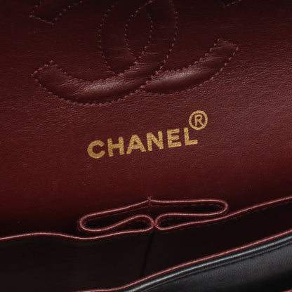 マトラッセ Wフラップ Wチェーンショルダーバッグ ラムスキン ブラック ゴールド金具 シャネル バッグ CHANEL