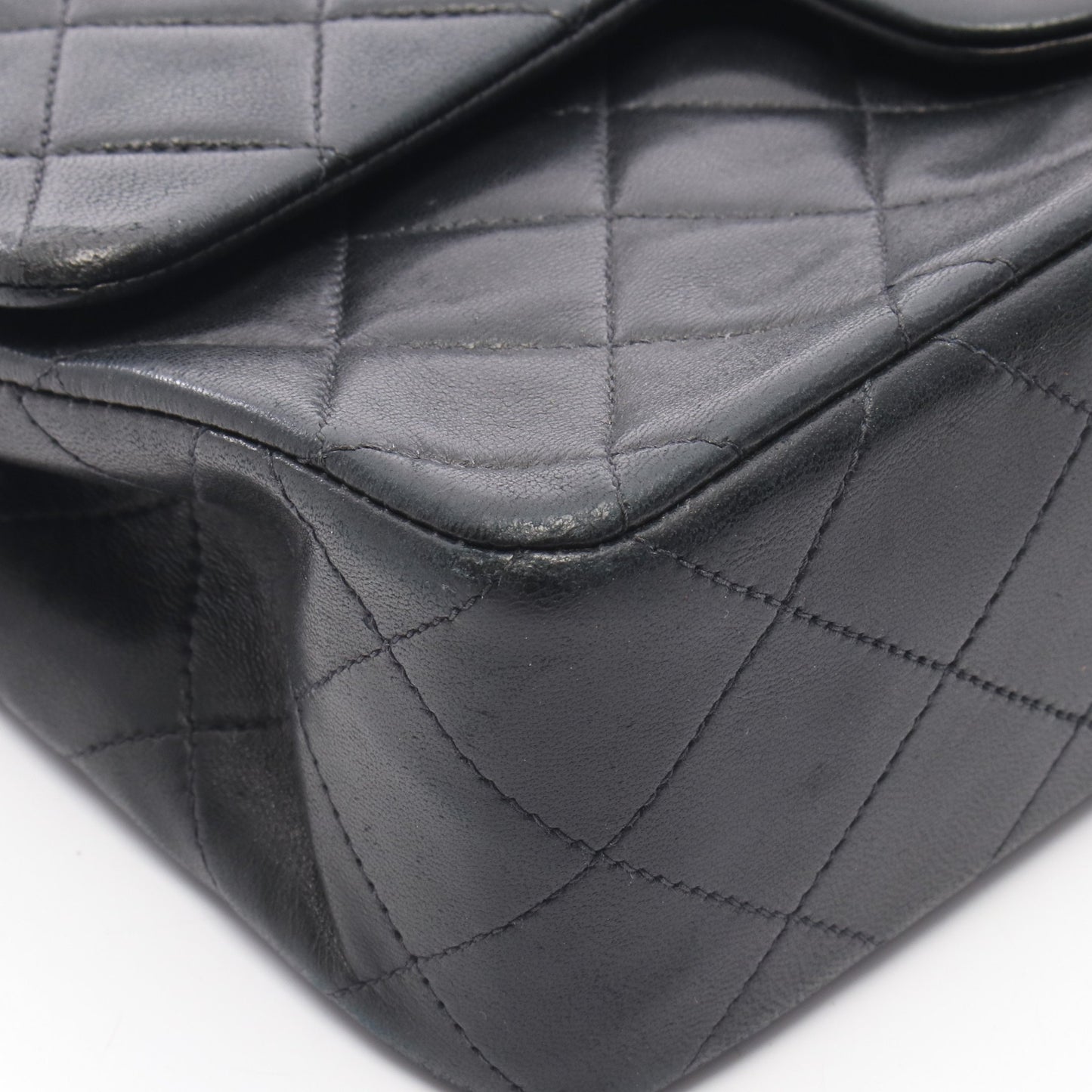マトラッセ Wフラップ Wチェーンショルダーバッグ ラムスキン ブラック ゴールド金具 シャネル バッグ CHANEL