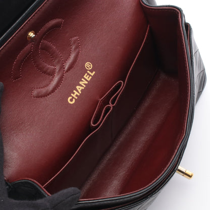 マトラッセ Wフラップ Wチェーンショルダーバッグ ラムスキン ブラック ゴールド金具 シャネル バッグ CHANEL