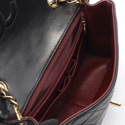 ミニマトラッセ20 チェーンショルダーバッグ ラムスキン ブラック ゴールド金具 シャネル