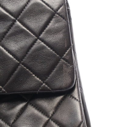 マトラッセ Wフラップ Wチェーンショルダーバッグ ラムスキン ブラック ゴールド金具 シャネル バッグ CHANEL
