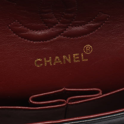 マトラッセ Wフラップ Wチェーンショルダーバッグ ラムスキン ブラック ゴールド金具 シャネル バッグ CHANEL