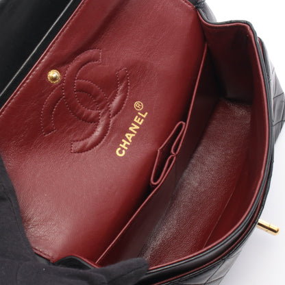 マトラッセ Wフラップ Wチェーンショルダーバッグ ラムスキン ブラック ゴールド金具 シャネル バッグ CHANEL