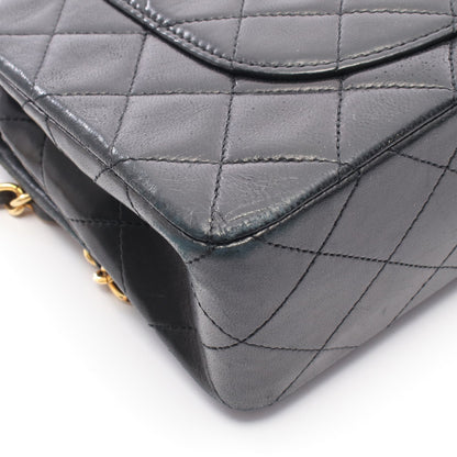 マトラッセ Wフラップ Wチェーンショルダーバッグ ラムスキン ブラック ゴールド金具 シャネル バッグ CHANEL