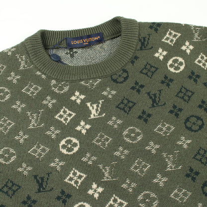 モノグラム プルオーバー ニット ウール カシミヤ カーキグリーン ルイヴィトン トップス LOUIS VUITTON