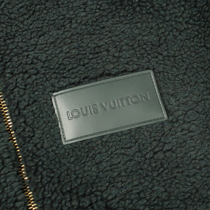 レザーパッチ フリースブルゾン ジャケット ダークグリーン ルイヴィトン アウター LOUIS VUITTON