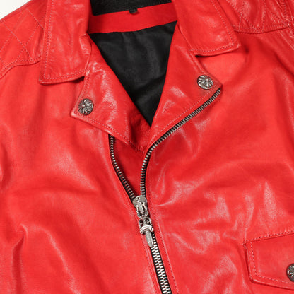 CRETIN クリティン ライダースジャケット レザー レッド クロムハーツ アウター Chrome Hearts