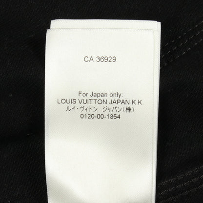 モノグラムエンボス フード付き ジップアップ デニムジャケット コットン ブラック ルイヴィトン アウター LOUIS VUITTON
