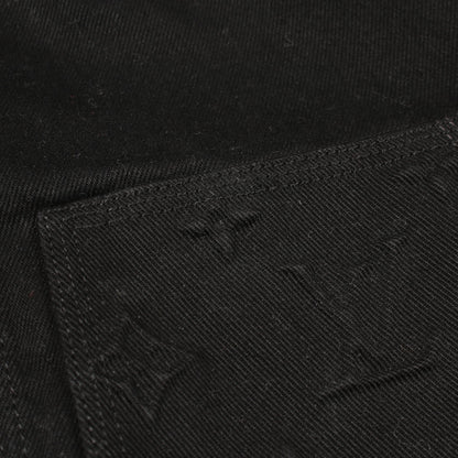 モノグラムエンボス フード付き ジップアップ デニムジャケット コットン ブラック ルイヴィトン アウター LOUIS VUITTON