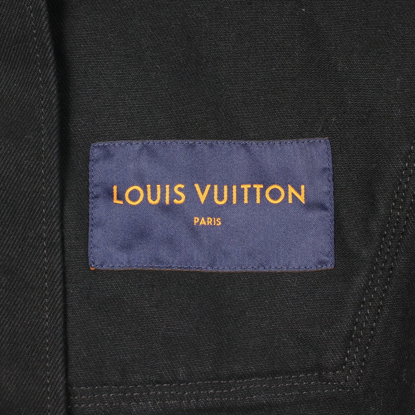 モノグラムエンボス フード付き ジップアップ デニムジャケット コットン ブラック ルイヴィトン アウター LOUIS VUITTON