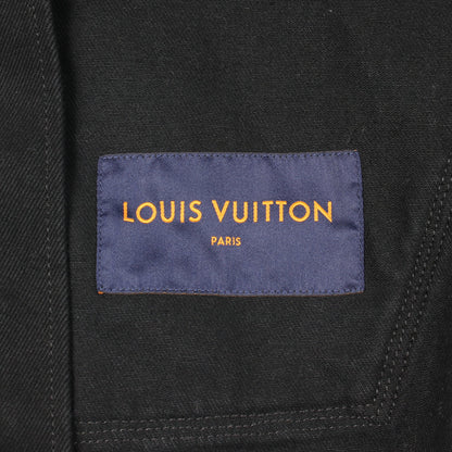 モノグラムエンボス フード付き ジップアップ デニムジャケット コットン ブラック ルイヴィトン アウター LOUIS VUITTON