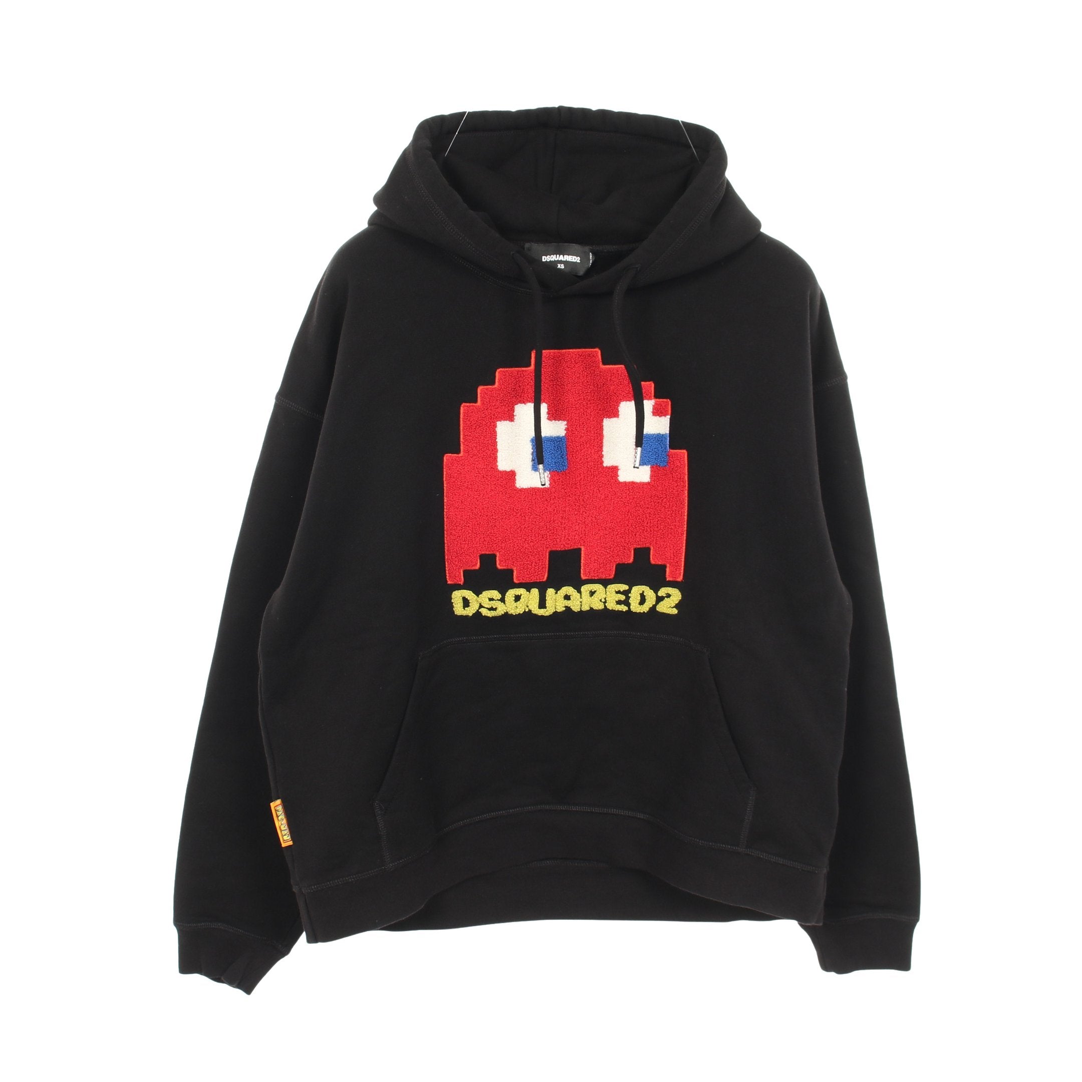 DSQUARED2 × PAC-MAN 裏起毛 プルオーバーパーカー コットン ブラック
