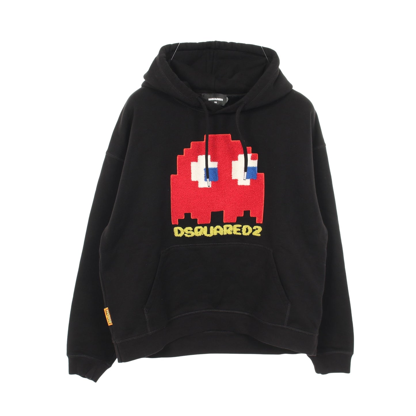 DSQUARED2 × PAC-MAN 裏起毛 プルオーバーパーカー コットン ブラック レッド ディースクエアード トップス DSQUARED2