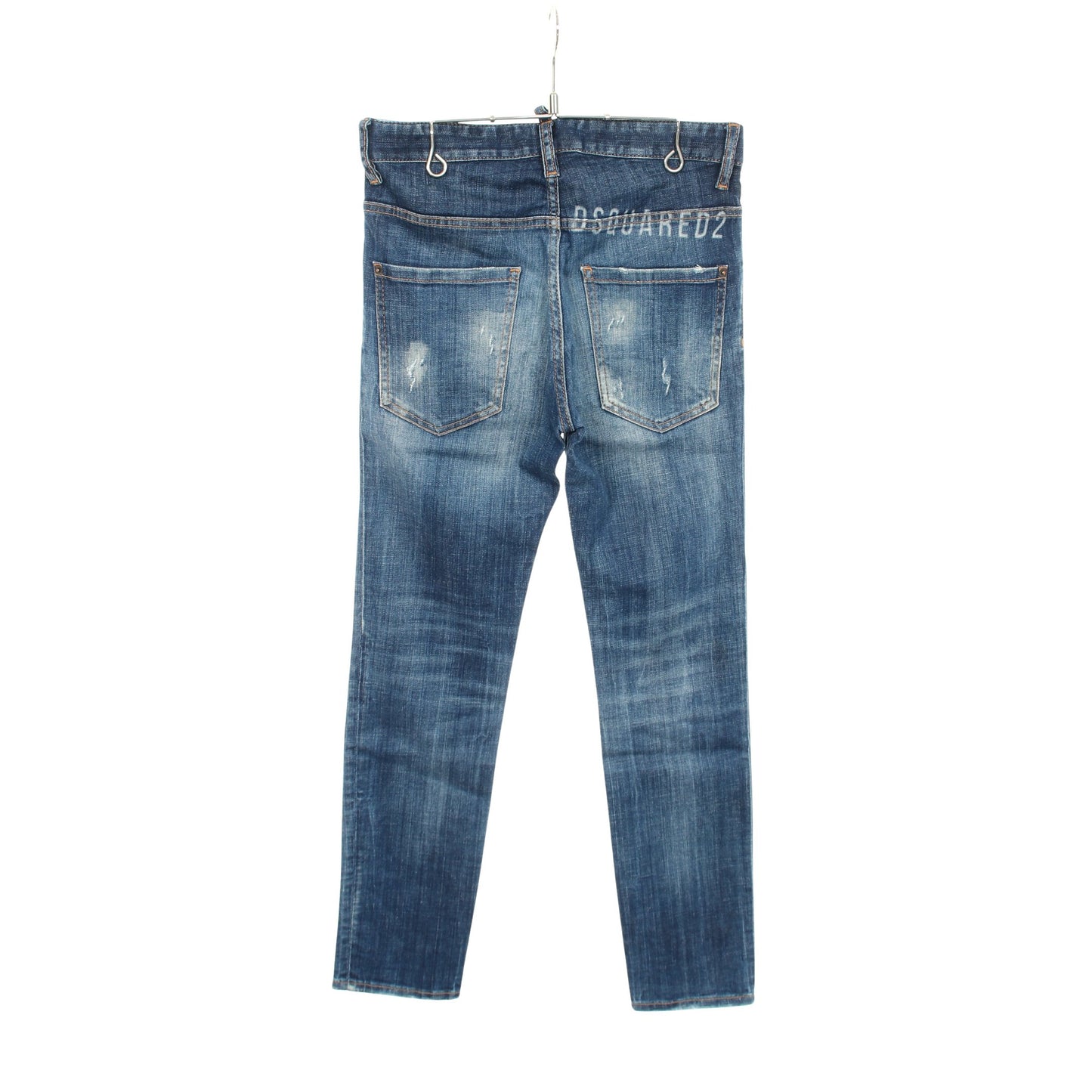Skater Jean ダメージ加工 ボタンフライ デニムパンツ コットン ブルー ディースクエアード ボトムス DSQUARED2