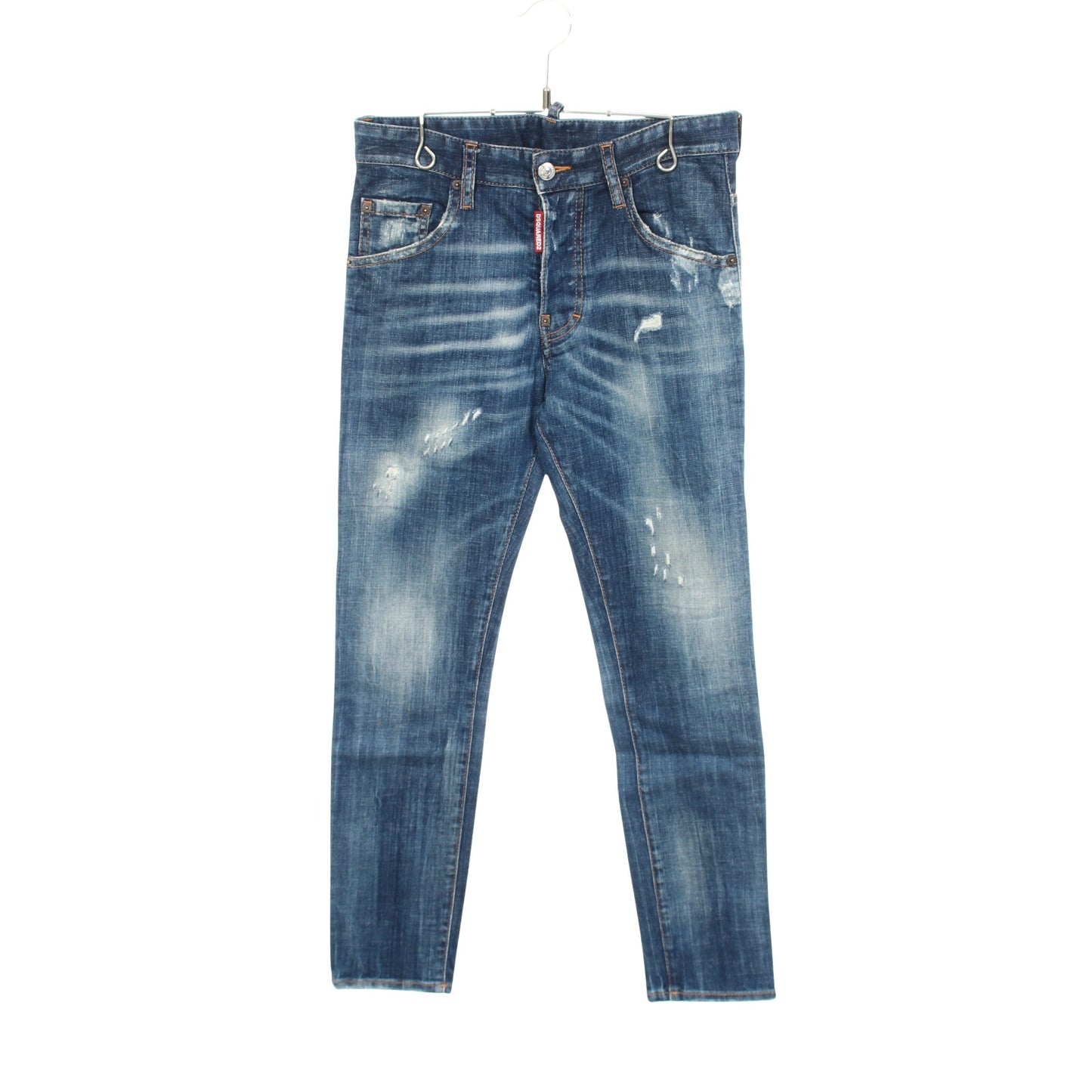 Skater Jean ダメージ加工 ボタンフライ デニムパンツ コットン ブルー ディースクエアード ボトムス DSQUARED2