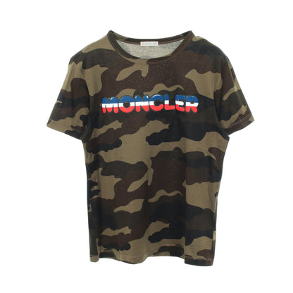 ラバーロゴ カモフラージュ 半袖Tシャツ コットン カーキグリーン マルチカラー モンクレール トップス MONCLER
