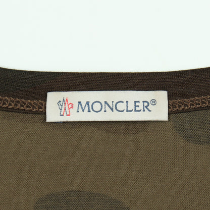 ラバーロゴ カモフラージュ 半袖Tシャツ コットン カーキグリーン マルチカラー モンクレール トップス MONCLER