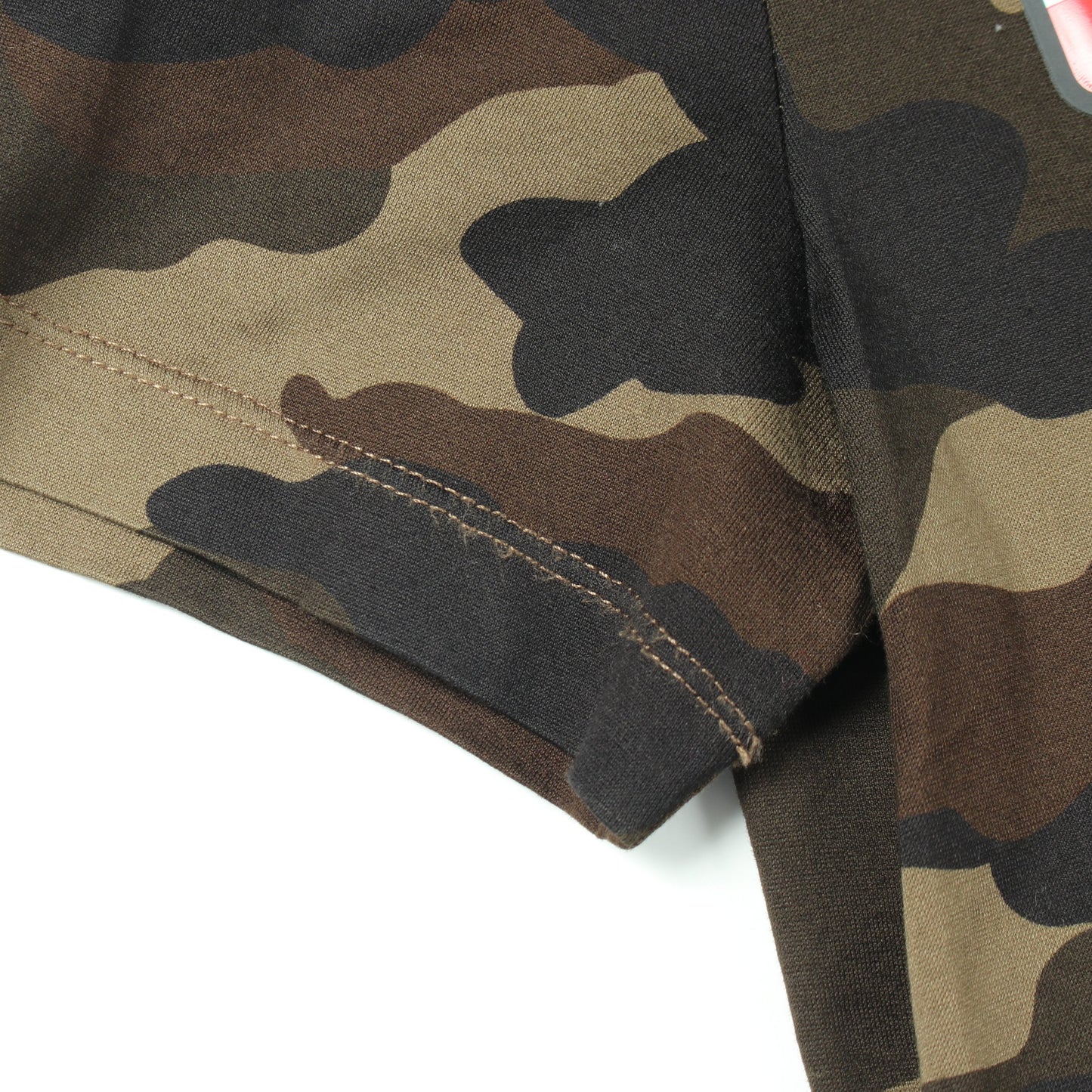 ラバーロゴ カモフラージュ 半袖Tシャツ コットン カーキグリーン マルチカラー モンクレール トップス MONCLER