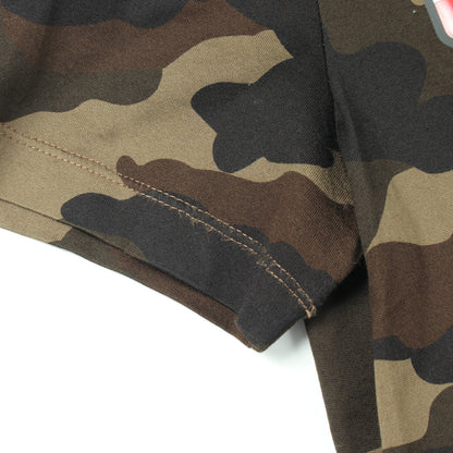 ラバーロゴ カモフラージュ 半袖Tシャツ コットン カーキグリーン マルチカラー モンクレール トップス MONCLER